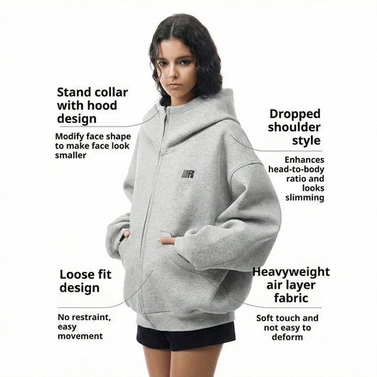 Social Anxiety High-Neck Zip Jacket